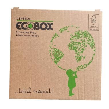 Pizzaæske, 32x32x3cm, "ECOBOX" tryk, brun, pap, (100 stk.)