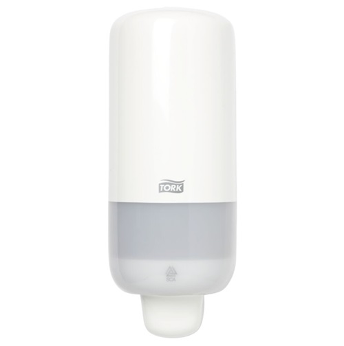 Sæbe- & spritdispenser, S4, 10,5x11,3x28,6 cm, hvid, plast, Tork 561500, (1 Stk.)