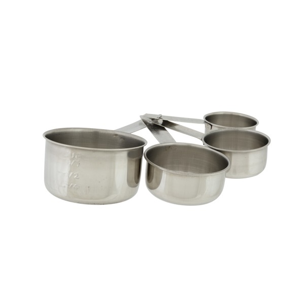 Måleskeer, 60-80-125-250ml, rustfrit stål, (1 sæt)