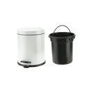 Toiletspand med vippelåg, 3L, hvid, rustfrit stål, WASTY, (1 stk.)