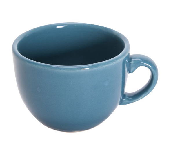 [23048] Kaffekop med hank, 10cl, stentøj, rød/grå/blå/, SERENA, (12 stk.) (Blå)