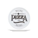 Pizzatallerken med motiv, Ø30cm, hvid/sort, (6 stk.)