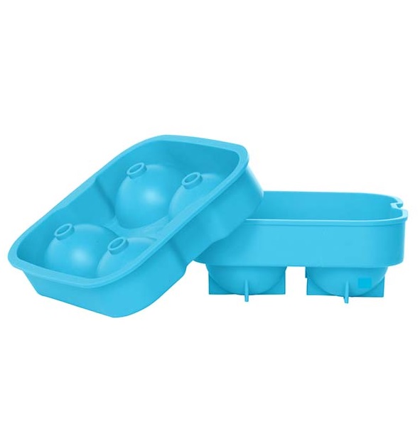 [23093] Isterningbakke til kugler, Ø4,5cm, silikone, blå eller rød, (1 stk.) (Blå)