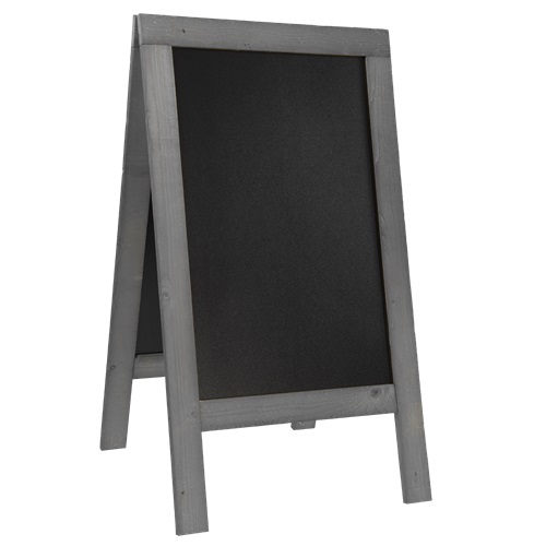 [23130] A-skilt / gadeskilt til kridtmarkere, Securit, NATURE, 135x77 cm, bøgetræ, flere farver, (1 stk.) (Grå)