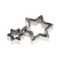 Udstikkersæt til småkager, 2,9-9x2cm, stjerner, (sæt á 6 stk.)