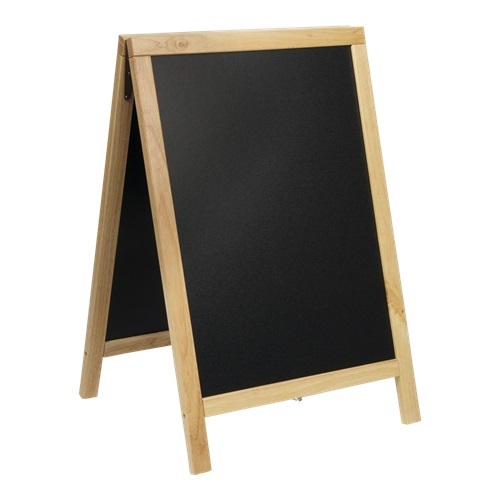 [23181] A-skilt / gadeskilt til kridtmarkere, Securit, DELUXE, 85x55 cm, gummitræ, (1 stk.) (Bøg)