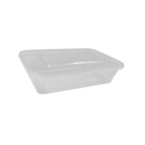 Plastbakke, Nuddelbakke, 17,5x11,5x4cm, 500 ml, med løst låg, PP, Klar/Klar, (300 stk.)