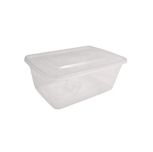 Plastbakke, Nuddelbakke, 17,5x11,5x6,8cm, 1000 ml, med løst låg, PP, klar/klar, (300 stk.)