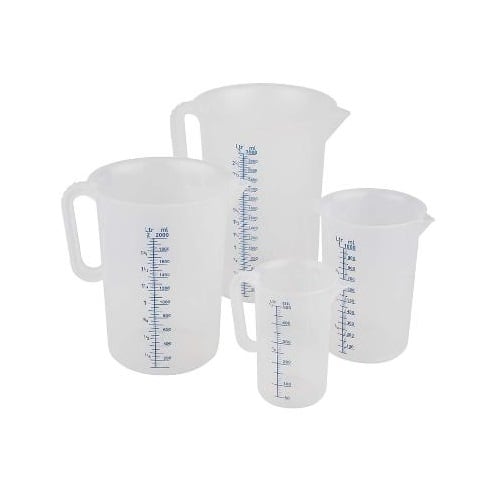 [23382] Målekande med hank, 5 liter, Ø20,5x2,75cm, Polypropylen, målebæger, (1 stk.)