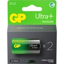 Batteri, GP Ultra Plus, Alkaline, D, 1,5V, (2 stk.)
