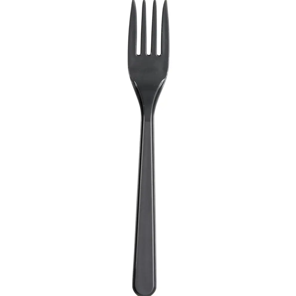 [10209] Flergangsgaffel, høj kvalitet, 18cm, grå, genanvendelig PP, (50 stk.)