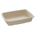 Transportbakke, 22,9x16,5x4,8cm, 950 ml, brun, komposterbar, bagasse, excl låg se varenr. 10205, (300 stk.)