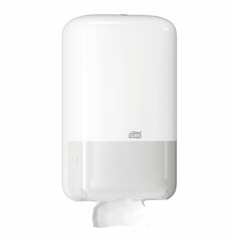 Papirdispenser t/ toiletpapir i ark, T3, bulk, hvid, Tork 556000, (1 Stk.)