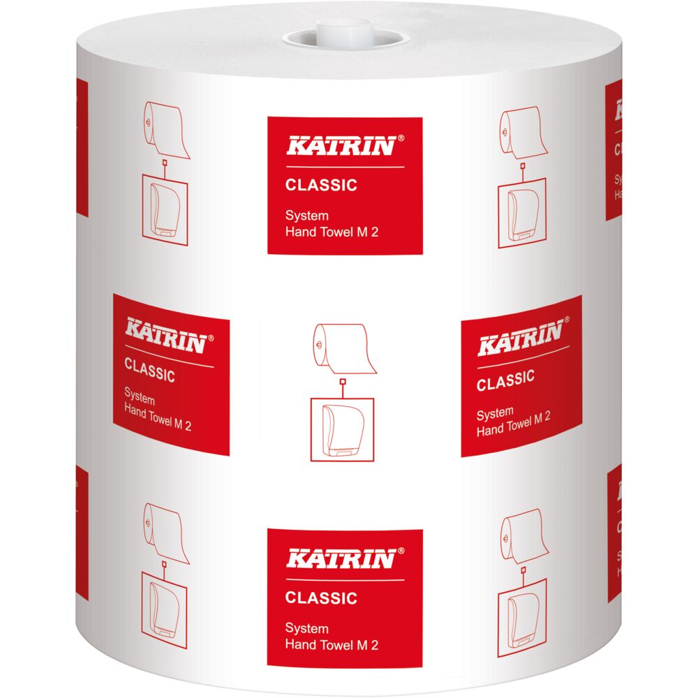 Håndklæderulle, Katrin Classic system, 2-lags, 170m x 21 x Ø19cm, hvid, blandingsfibre, 58198, (6 stk.)