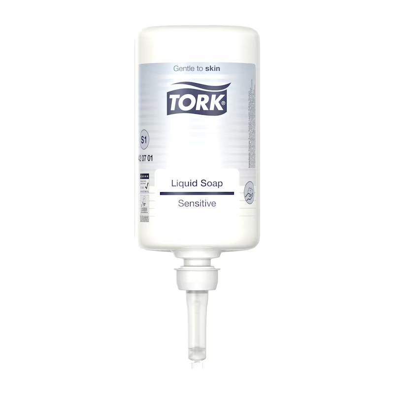 Håndsæbe, Premium, Sensitiv, flydende, uden parfume, 1L, S1, 420701, Tork, (1 stk.)