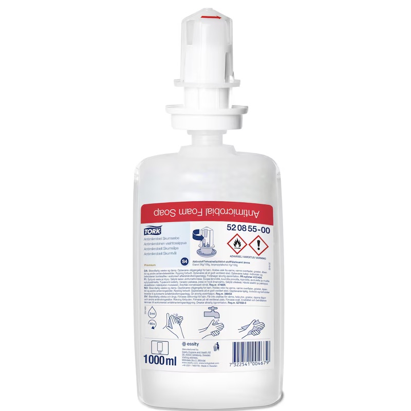 [27829] Skumsæbe, Premium, Antimikrobiell, 1L, S4, 520855, Tork, (1 Stk.)