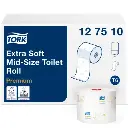 Ekstra blødt toiletpapir, 3-lags, Mid-Size, 70m x 9,9cm, Ø13,2cm, Premium, T6, Tork 127510, (27 stk.)