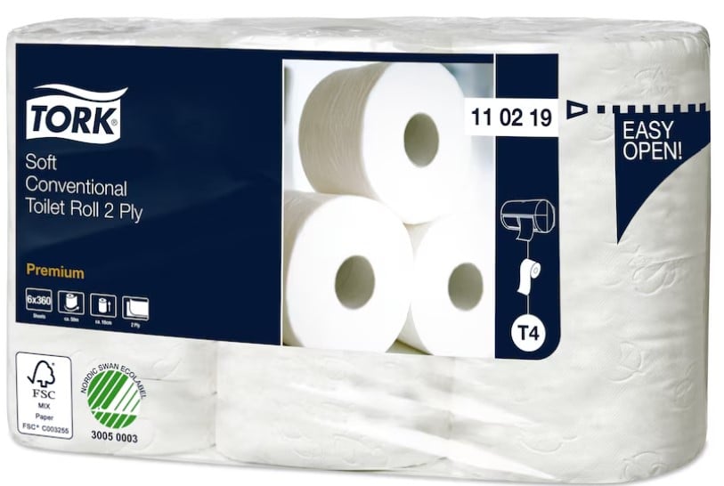 Toiletpapir, blød,  2-Lags, 50,4m, Premium, T4, 110219, Tork, (42 stk.)