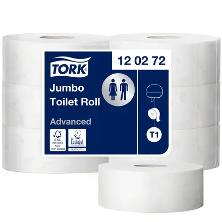Toiletpapir, Jumbo, 2-Lags, 360m, Advanced, T1, 120272, Tork, (6 Stk.)
