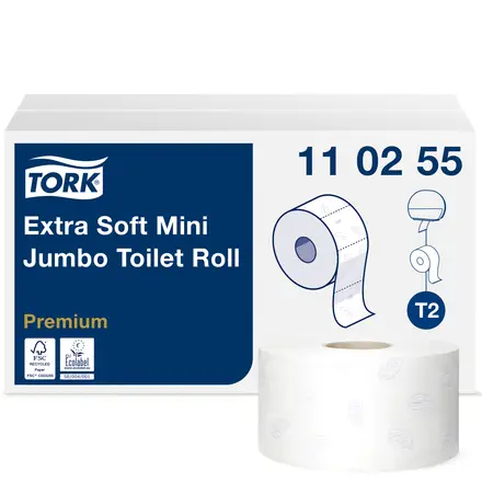 Toiletpapir, Mini Jumbo, ekstra blød, 3-lags, Premium, T2, 110255, Tork, (12 Stk.)