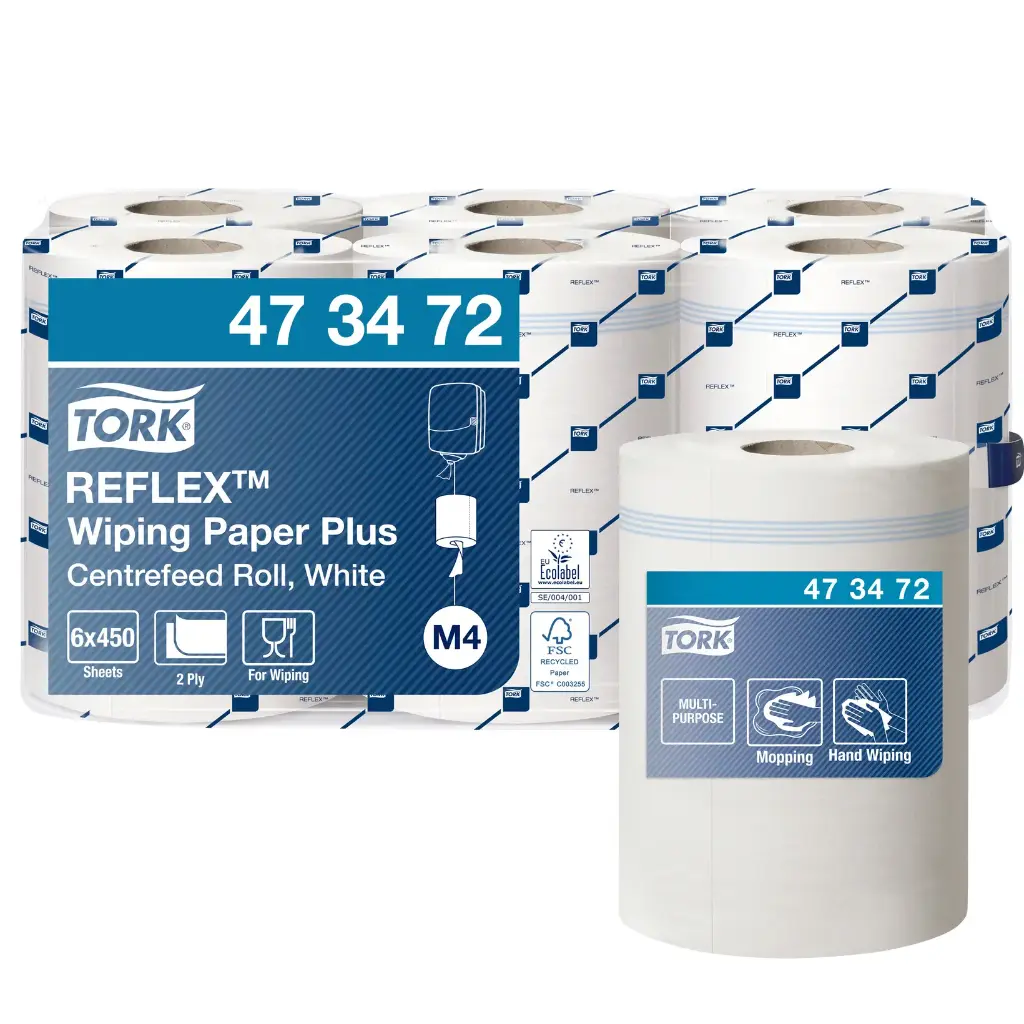 [27914] Håndklæderulle, Reflex, Plus, hvid, 150,8m, Advanced, M4, 473472, Tork, (6 stk.)
