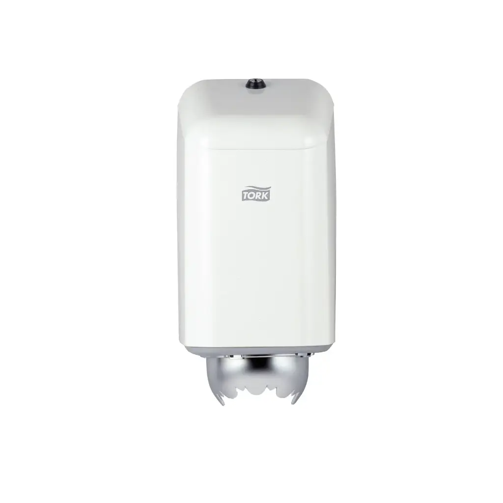 Papirdispenser t/ håndklæderuller, Mini, Centerrulle, hvid/rustfri, M1, Tork 200040, (1 stk.)