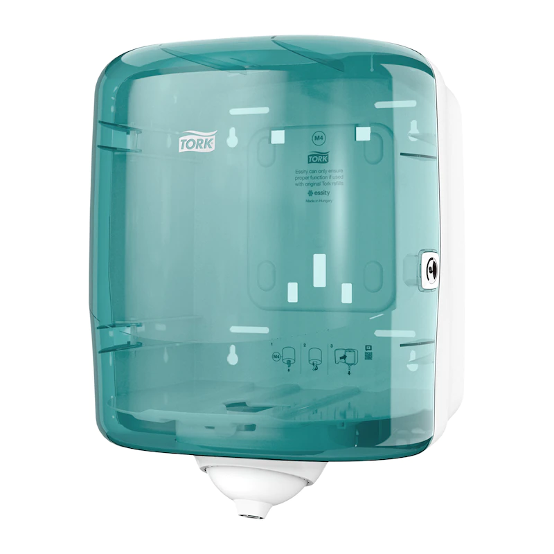 Papirdispenser t/ centerfeed ruller, reflex, turkis, M4, Tork 473180, (1 Stk.)