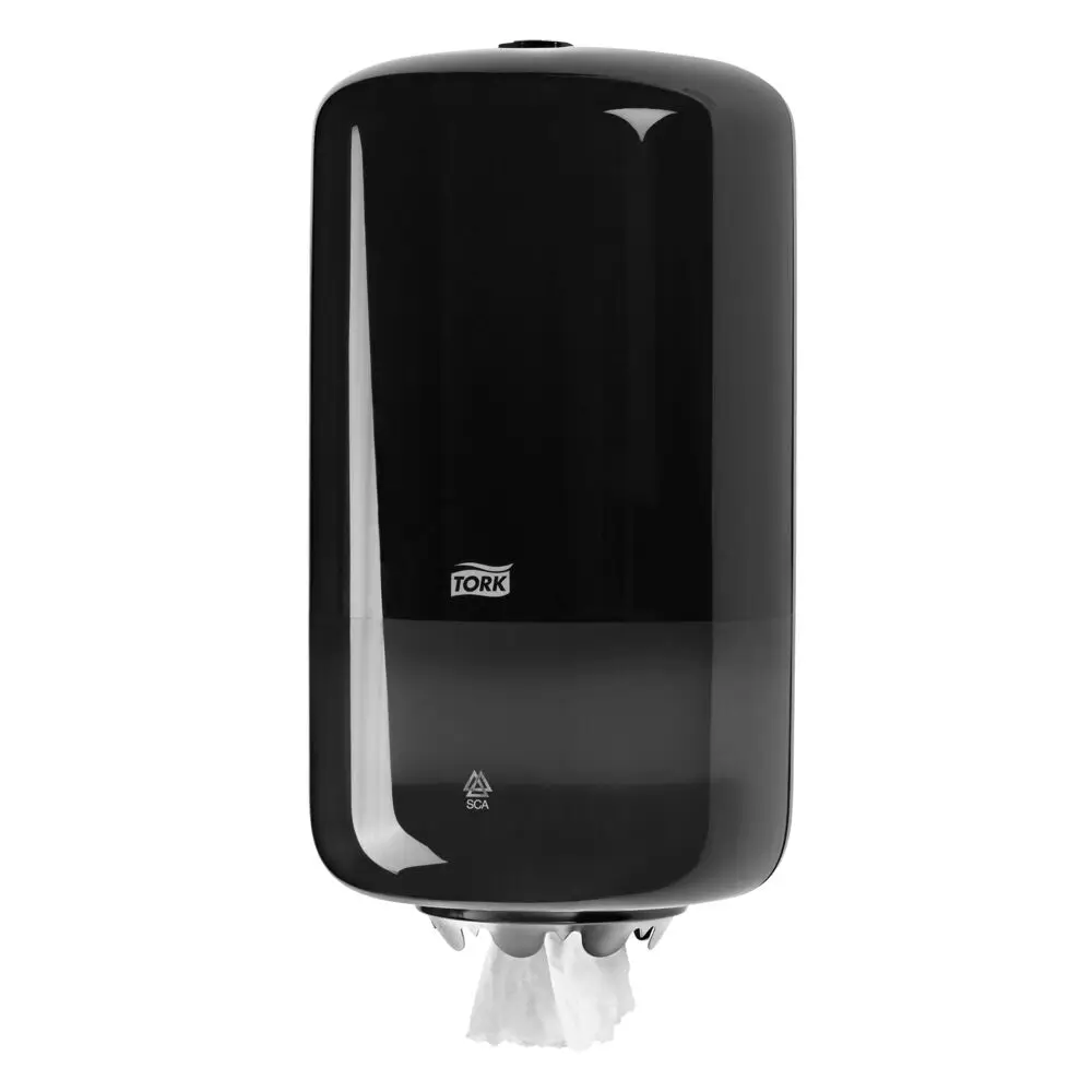 Papirdispenser t/ centerrulle håndklæderuller, Mini, sort, M1, Tork 558008, (1 stk.)