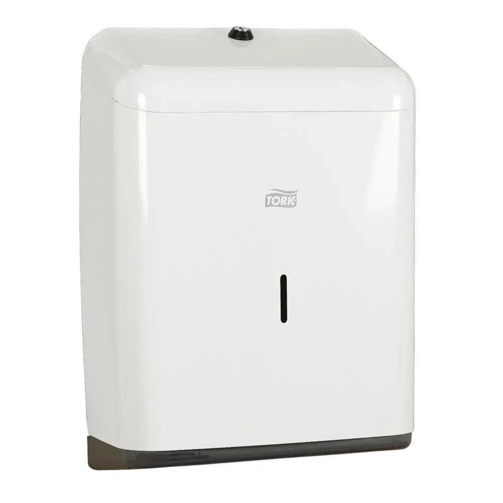 Papirdispenser til håndklædeark, Singlefold/C-Fold, hvid, H3, 208140, Tork, (1 stk.)