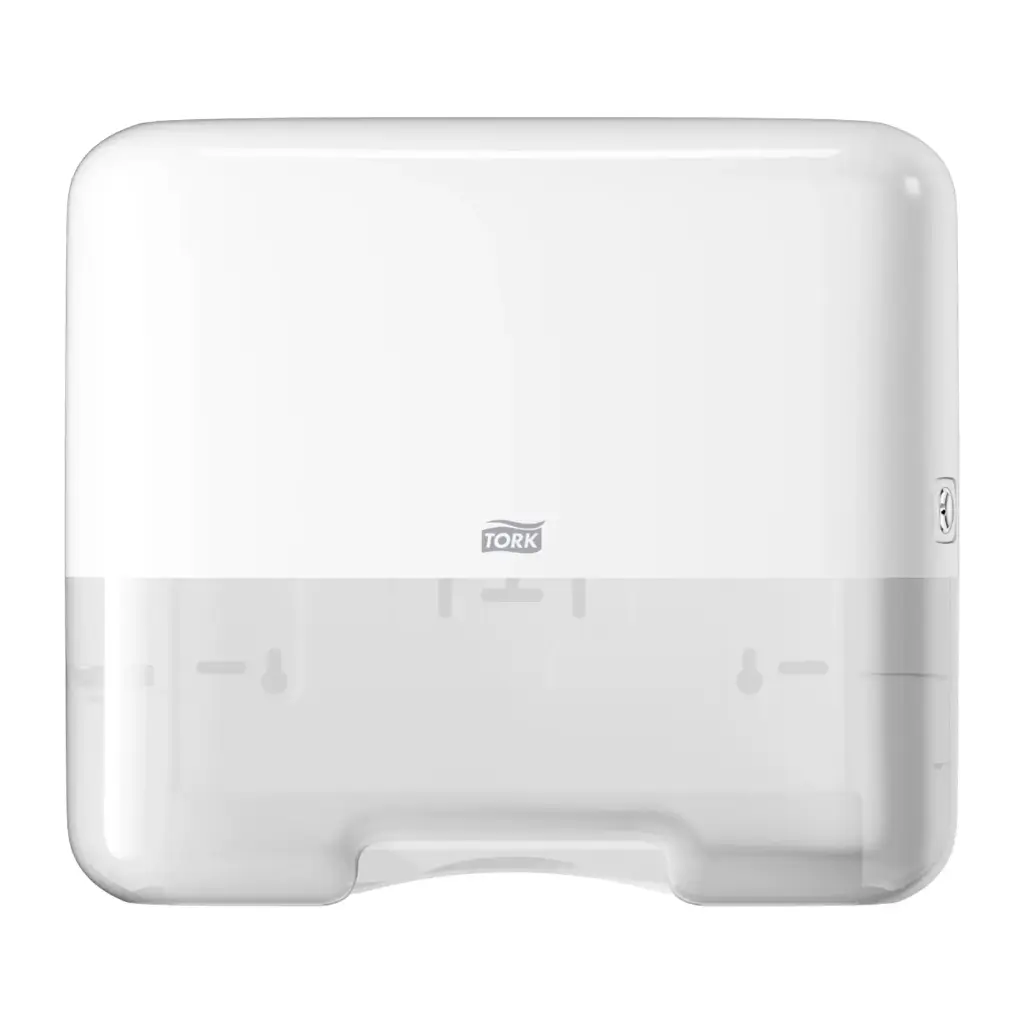 Papirdispenser til håndklædeark, Mini, hvid, H3 - Singlefold/C-Fold, 553100, Tork, (1 stk.)