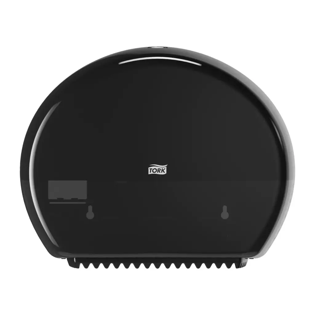 [28006] Papirdispenser til toiletpapir, Mini, Jumbo, T2, sort, 555008, Tork, (1 stk.)