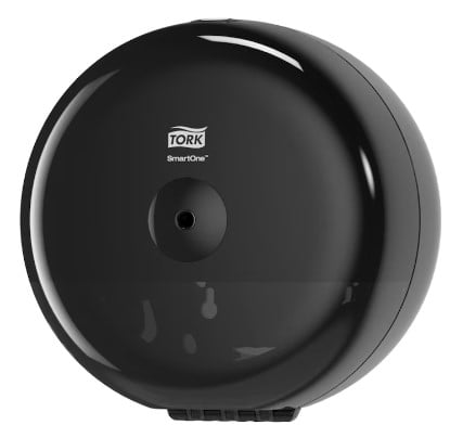[28019] Papirdispenser til toiletpapir, Smartone, Mini, sort, T9, 681008, Tork, (1 stk.)