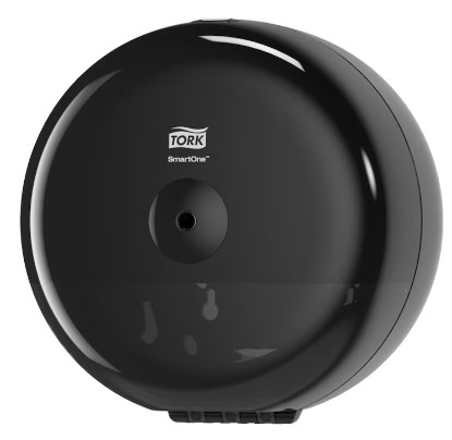 [28019] Papirdispenser til toiletpapir, Smartone, Mini, sort, T9, 681008, Tork, (1 stk.)