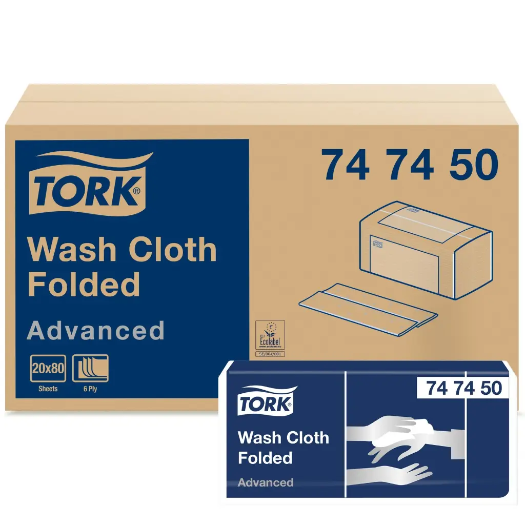 Vaskeklud, hvid, 6-Lag, Advanced, 747450, Tork, (20 Stk.)