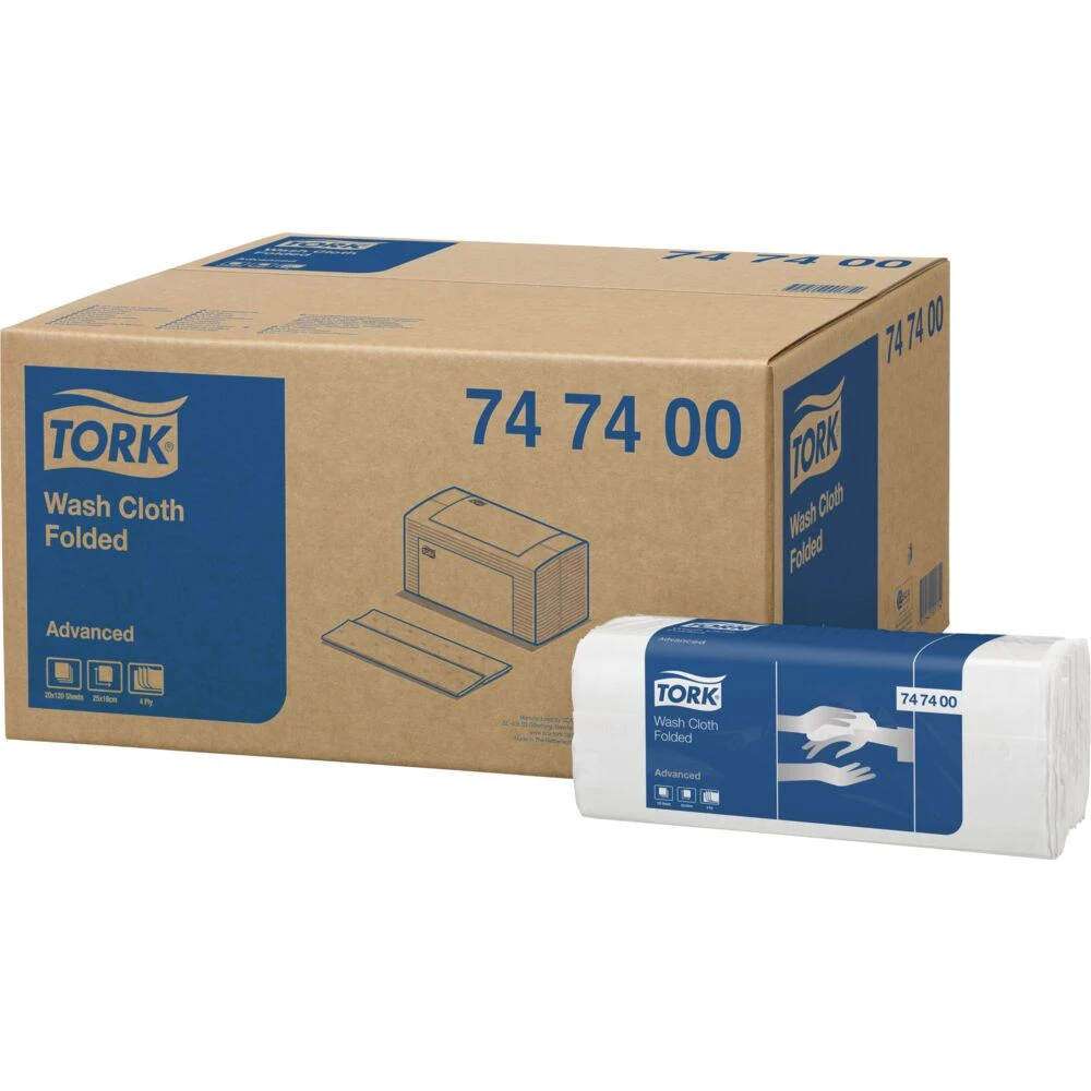 [28028] Vaskeklud, hvid, 4-Lag, Advanced, 747400, Tork, (2400 Stk.)