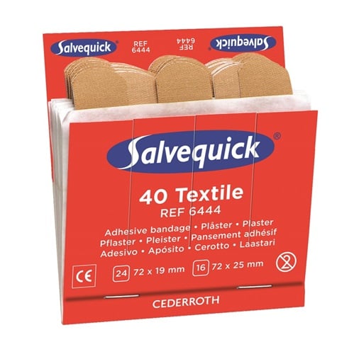 [28034] Tekstilplaster, Salvequick, 6-pak, 6444, (6 pakker á 40 stk.)