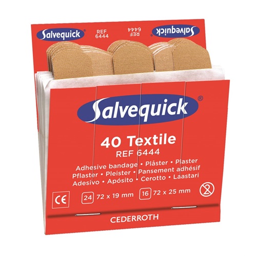 Tekstilplaster, Salvequick, 6-pak, 6444, (6 pakker á 40 stk.)