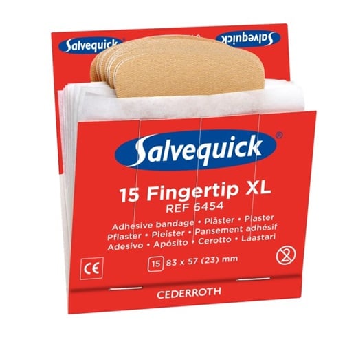 [28036] Fingerspidsplaster, Salvequick, XL, 6454, (1 pakke á 6 stk.)