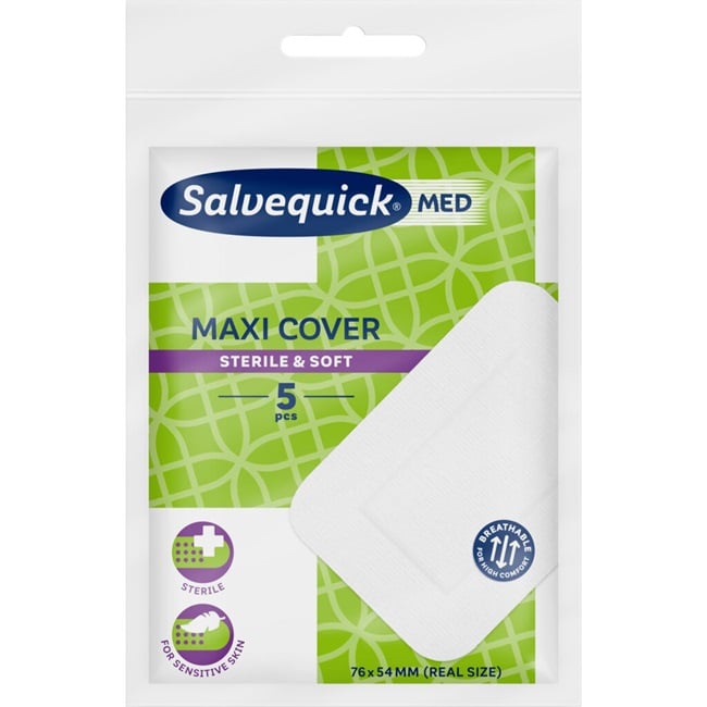 [28107] Bandage, 12x5-pak, Salvequick, Maxi Cover, 658024, (60 stk.)