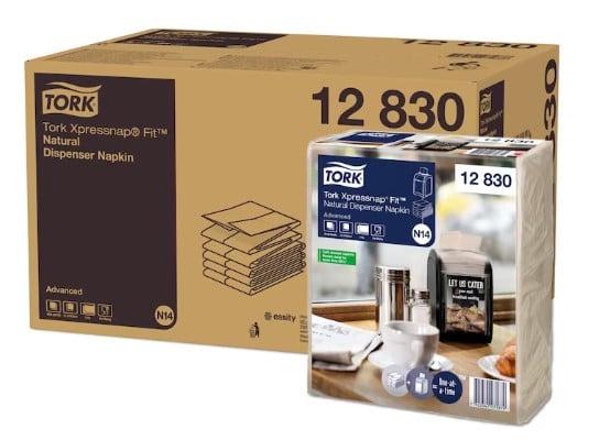 [28111] Dispenserserviet, Xpressnap, Fit, Natur, 2-lags, Advanced, N14, 12830, Tork, (4320 stk.)