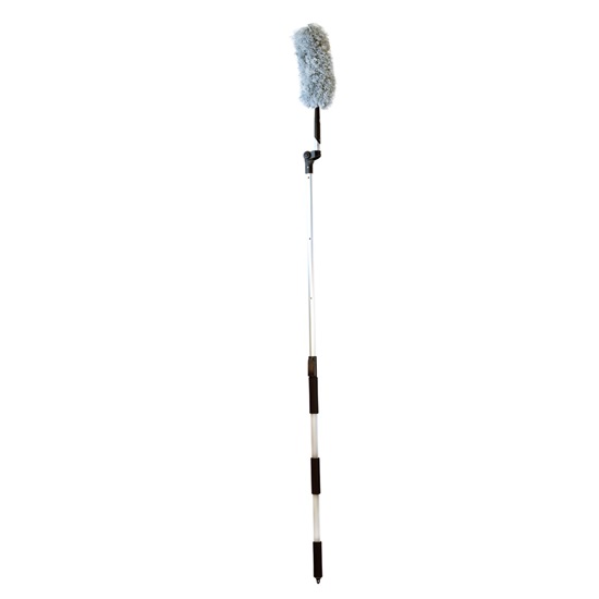 [28298] Afstøver på teleskopstang, 139-206cm, lang, grå, One-Touch, mikrofiber, (1 stk.)