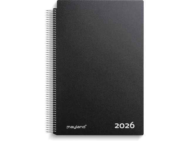 Aftalekalender 2026, Mayland, A4, sort, 21x29,7cm, 1dag/side, (1 stk.)
