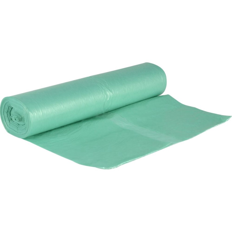 Madaffaldspose, 50L, 22my, grøn, LDPE/genanvendt, 60x75cm, (12 ruller)