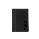 Menuholder, 4x A5 sider, 25,3x17,7x8cm, sort læder, SECURIT TRENDY, (10 stk.)