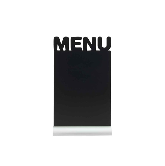 MENU skilt inkl. kridttusch, sort, aluminium, Securit Silhouet, (1 stk.)