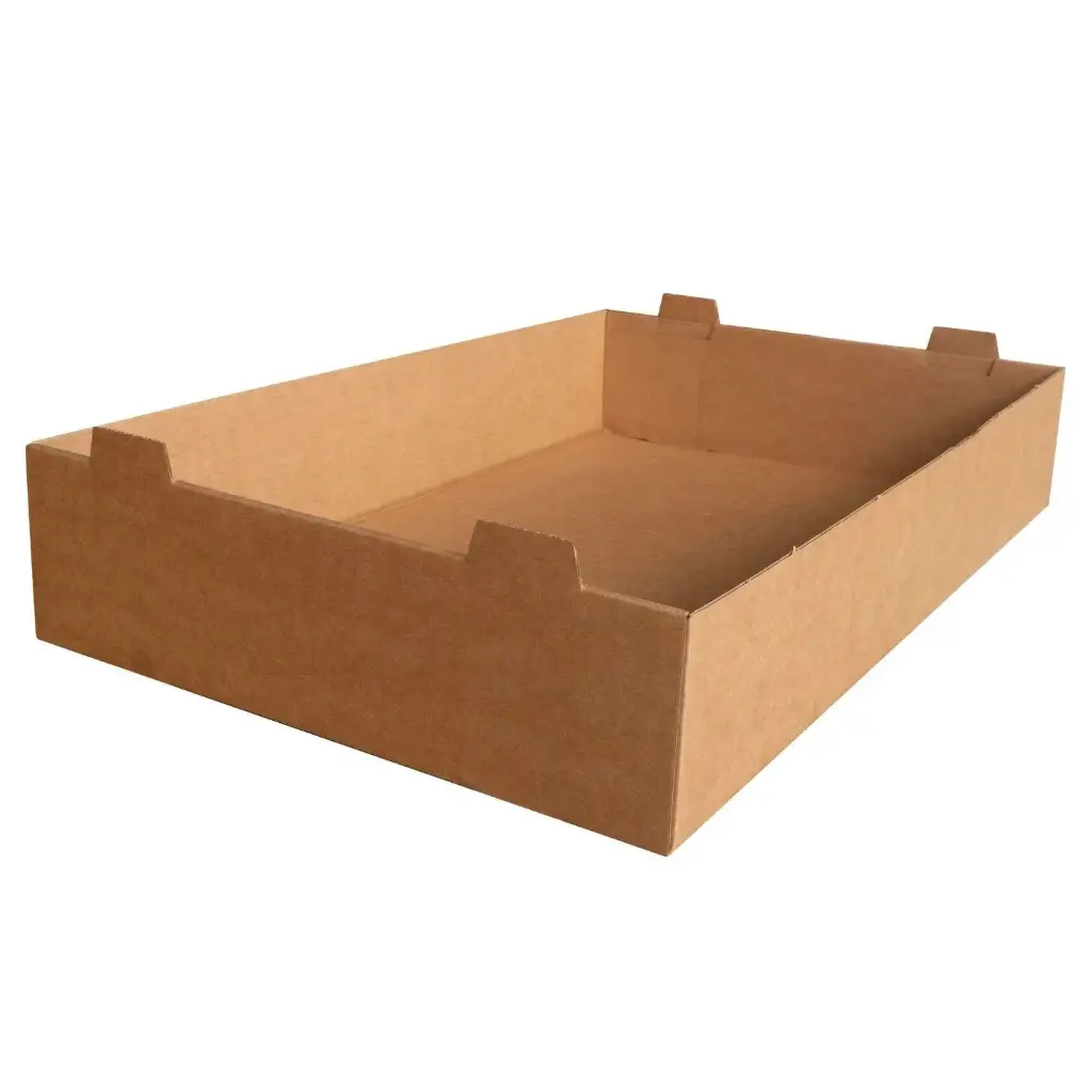 [28457] Papkasse, 80L, 60x40x11cm, med fals, til stabling, brun, (1 stk.)