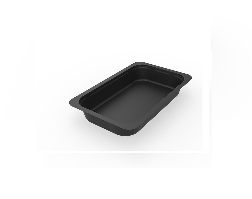 Plastbakke, 1180ml, 1/4GN, PP/Mineral, sort, 1-rums, 263x161x45mm, Duni, (225 stk.)