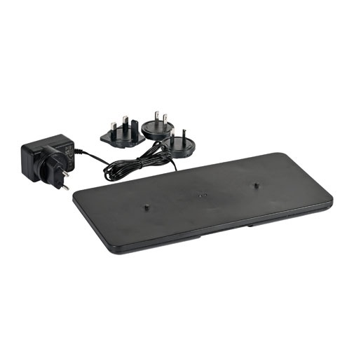 LED ladestation t/ 2 led lys, 26x13cm, sort, DUNI, (1 stk.)