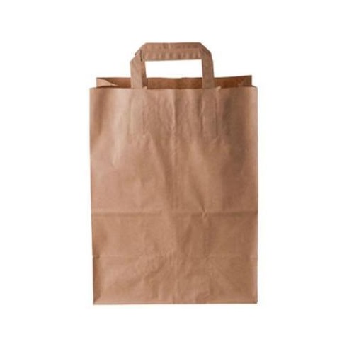 Brun papirspose med hank, 16 l, 25x15x34cm, 70gr, (250 stk.)