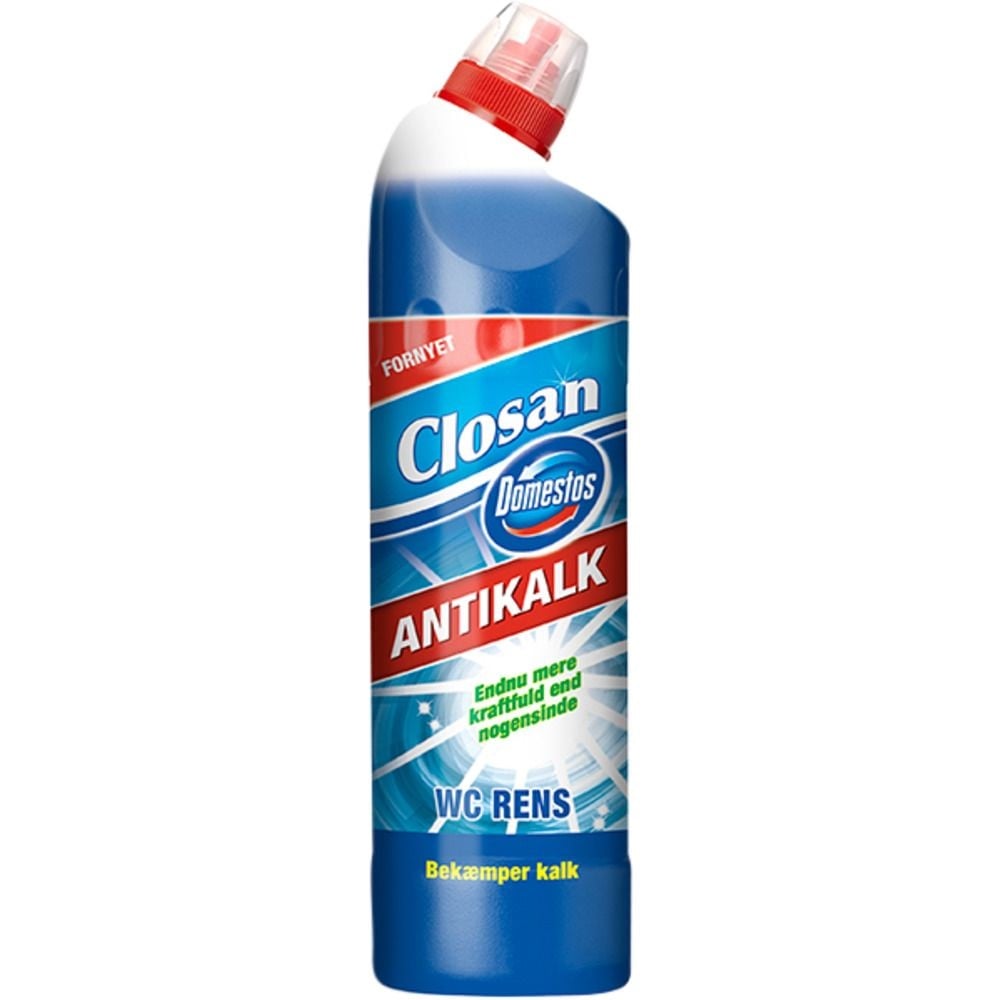 Toiletrens m/ antikalk, Domestos Closan Anti-Kalk, 750ml, (1 stk.)
